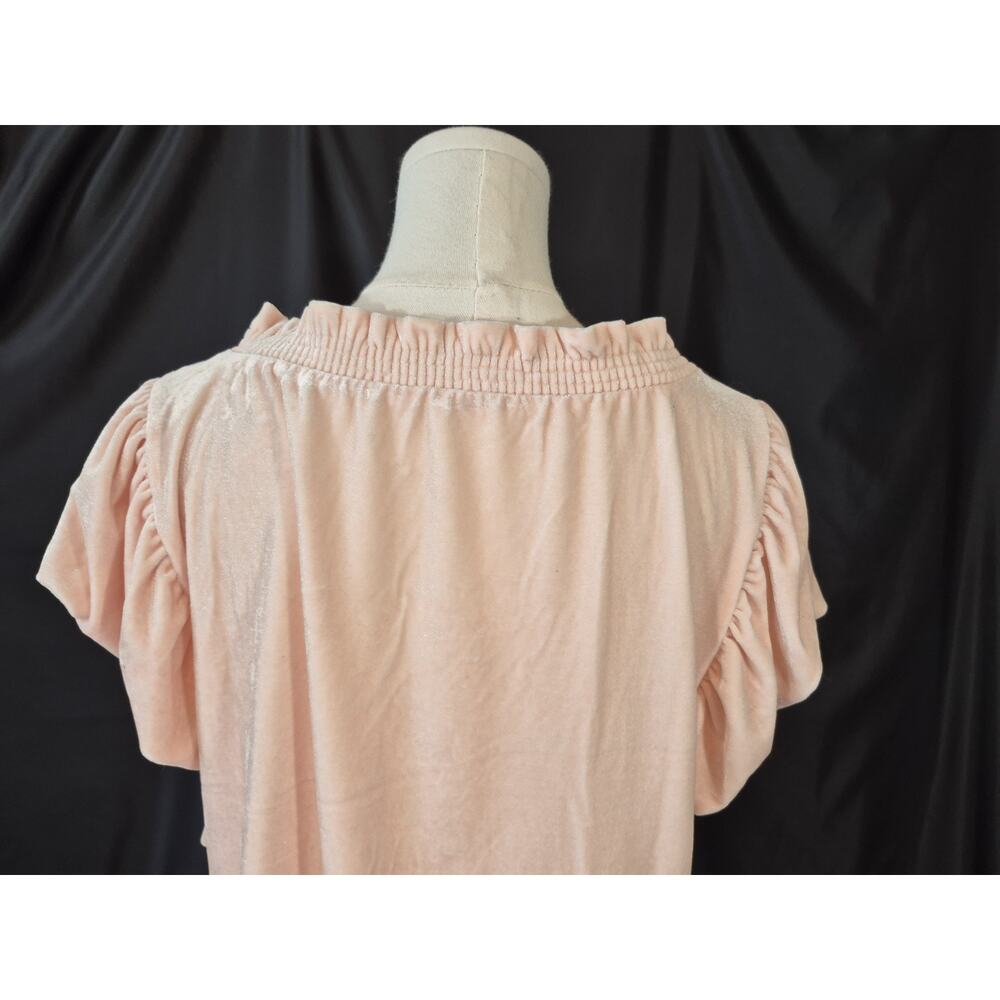 Free People Terese Pink Velvet Flutter Top New W Tag Small Flirty - Picture 9 of 10